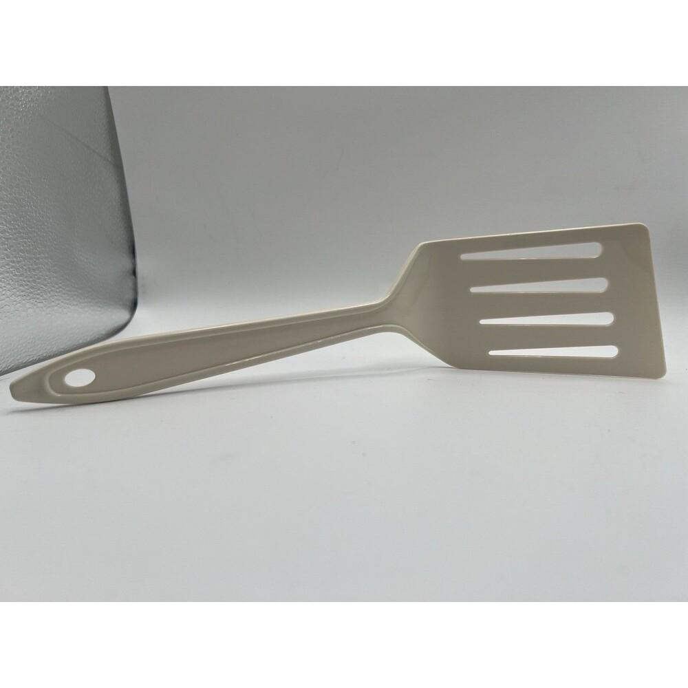 Vintage Clipper Angled Slotted Spatula #7208 Almond White Ivory Flipper Turner